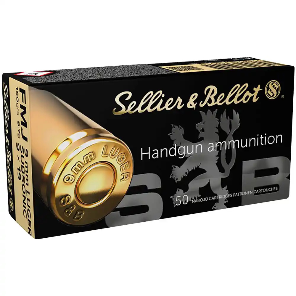 Sellier & Bellot 9mm Luger FMJ Subsonic 150grs / 9
